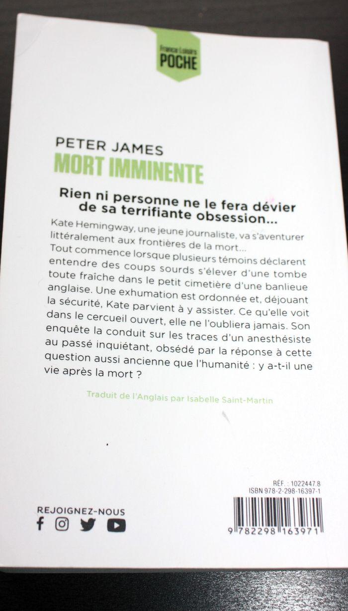 Roman thriller - Peter James, Mort imminente- lu une fois - comme neuf - photo numéro 2