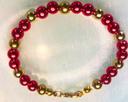 Bracelet avec perles 6mm – Rouge et Doré