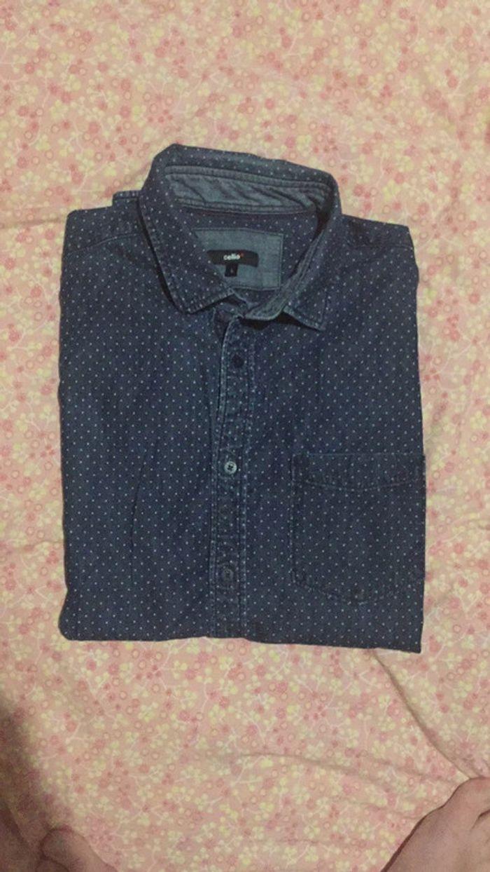 Chemise jean a petit pois - photo numéro 5