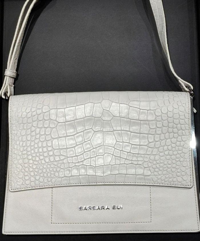 Sac pochette Barbara Bui, croco crème, en 100% cuir de veau, neuf - photo numéro 2