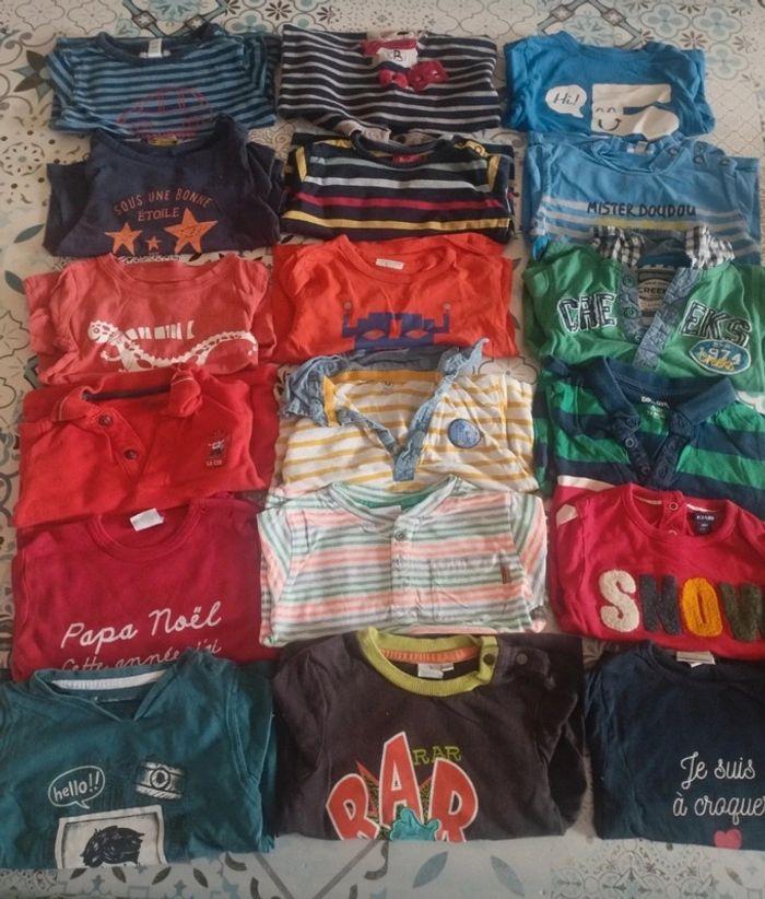 Lot de 18 t-shirts manches longues 18mois tbe - photo numéro 1