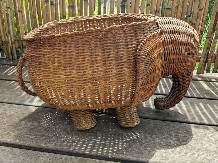 Panier éléphant en osier - photo numéro 4