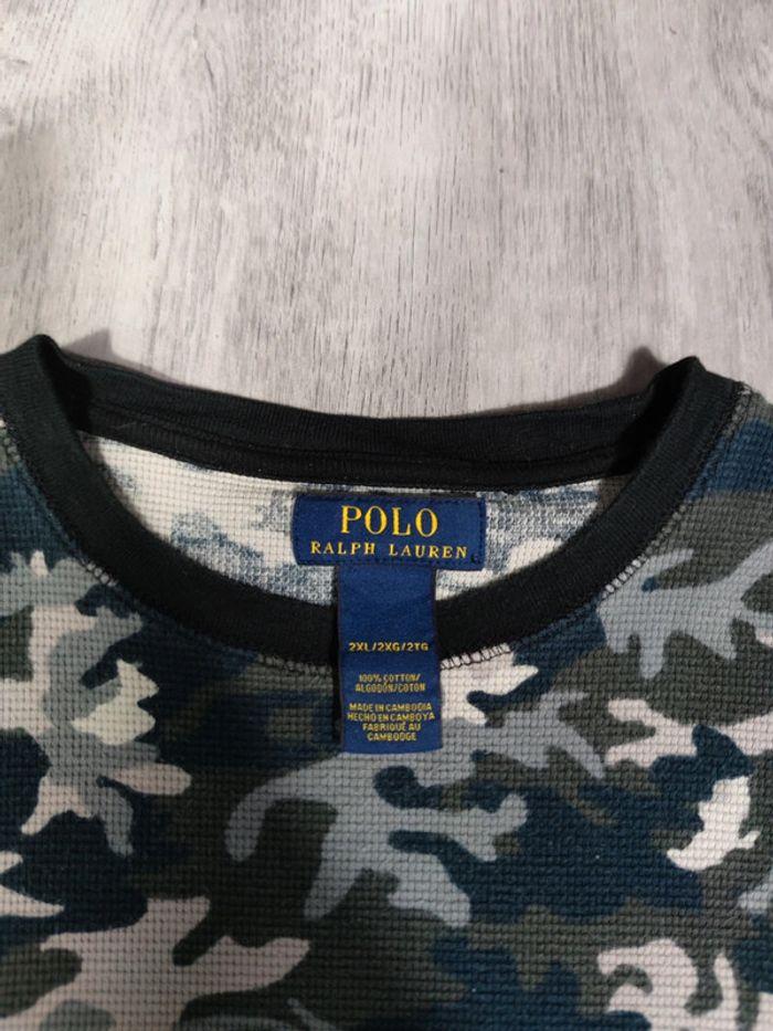 Pull Ralph Lauren Nid D'abeilles Camouflage Logo Brodé Rouge Taille M Homme - photo numéro 6