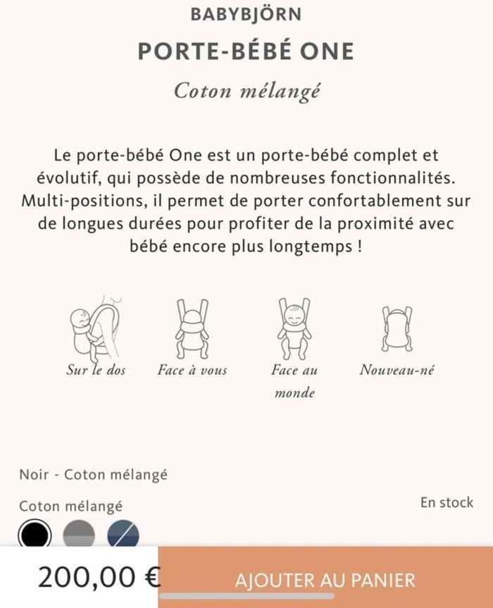 Porte bébé BabyBjorn one - photo numéro 5