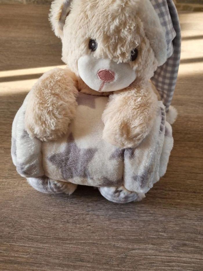 Nounours avec son plaid. - photo numéro 1