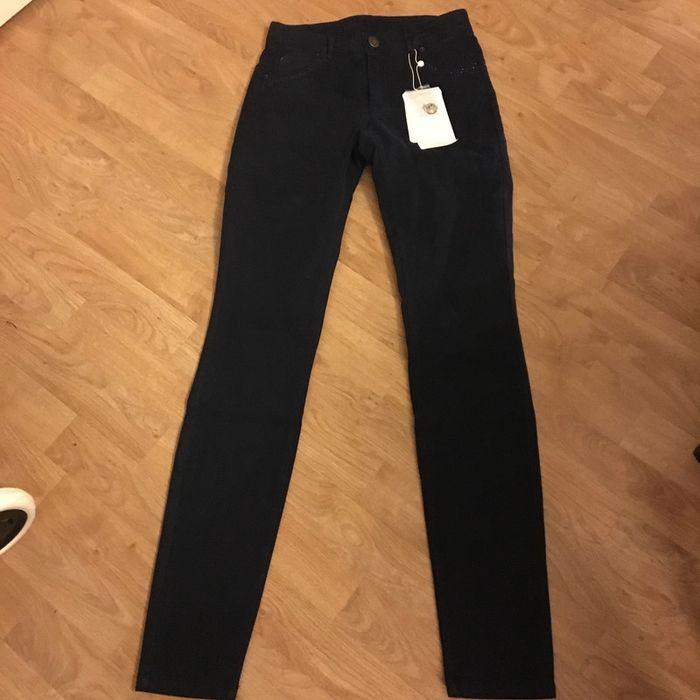 pantalon slim bleu marine naf naf neuf - photo numéro 1