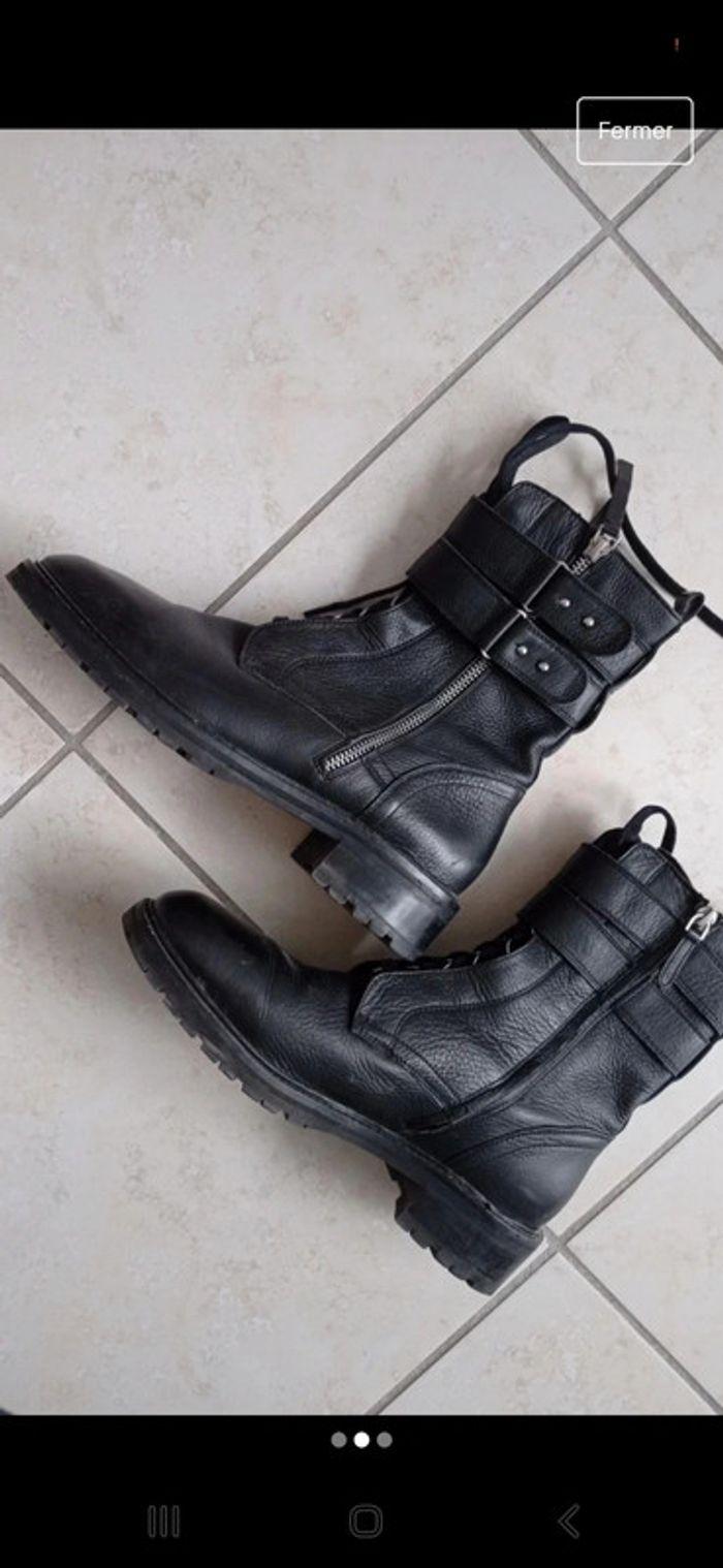 Bottines boots noires lacées Rangers taille 40 Topshop cuir - photo numéro 2