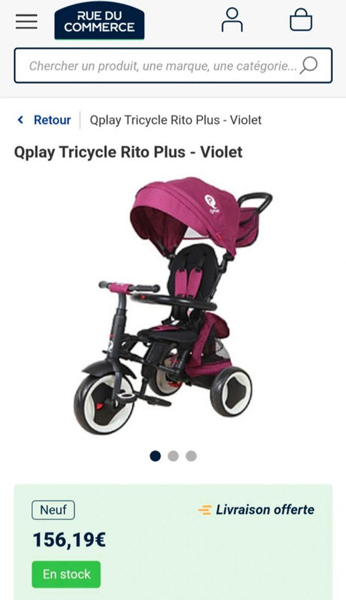 Vélo/tricycle évolutif bébé Qplay violet - photo numéro 1