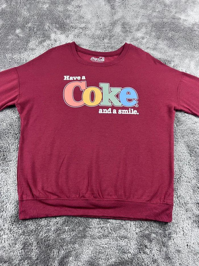 👕 Sweat 90’s Vintage Coca Cola Bordeaux Taille M 👕 - photo numéro 6