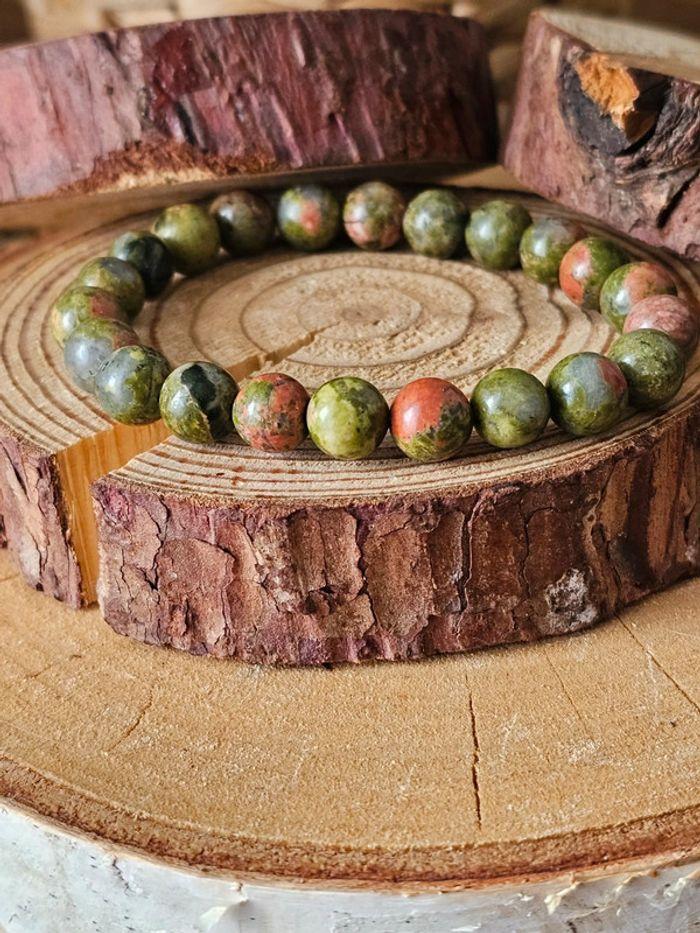 Bracelet Unakite 8mm Bracelet En Perles De Pierres Naturelles - photo numéro 2