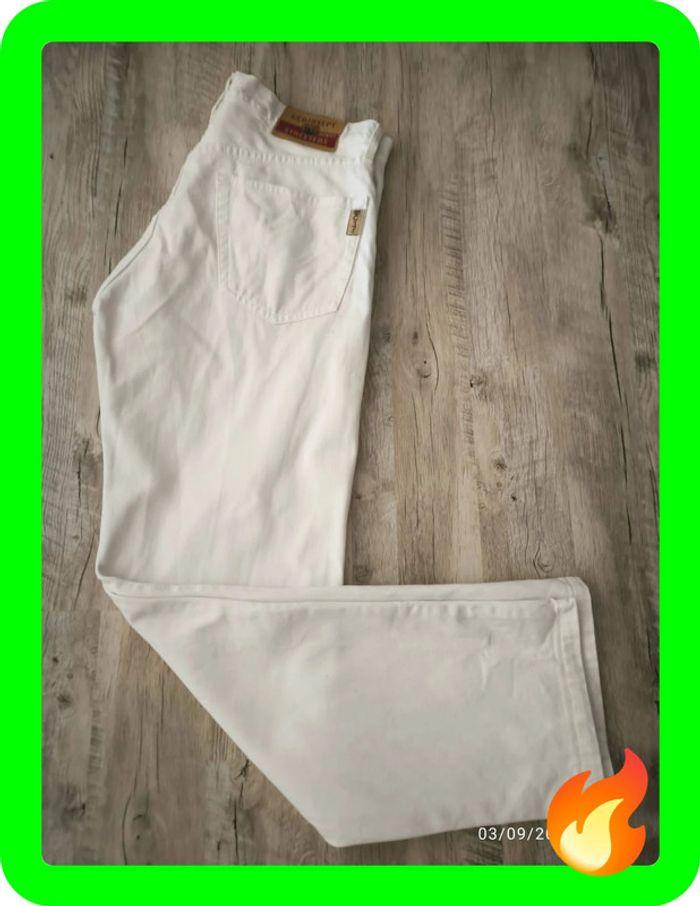 Jeans blanc coupe droite C17 taille 44 (34us) - photo numéro 1