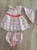 Robe et bloomer rose bébé fille 6Mois Obaibi