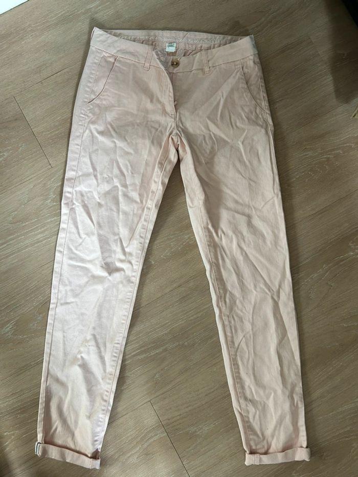 Pantalon chino rose poudré chic - photo numéro 1