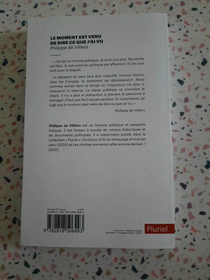 Livre: Le moment est venu de dire ce que j'ai vu de Philippe de Villiers - photo numéro 2