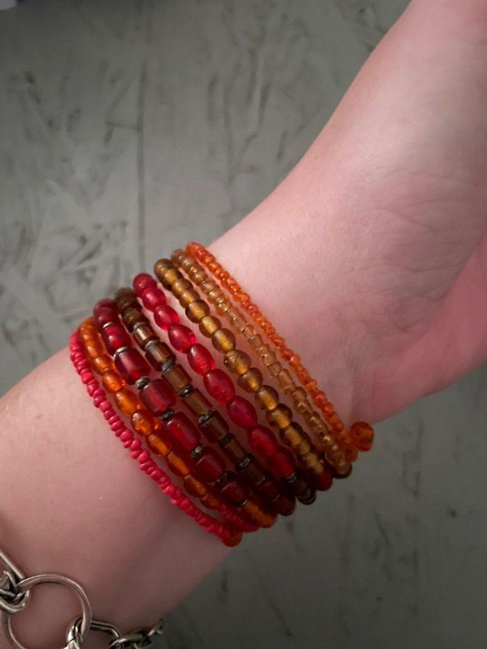 Bracelet ajustable permes rouge/orange - photo numéro 3