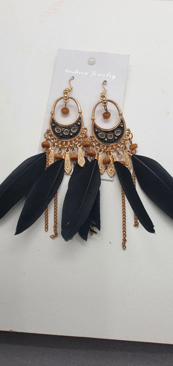 Boucles d'oreilles plumes - photo numéro 2