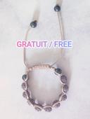 Bracelet shamballa rose violet ajustable / Gratuit - Free