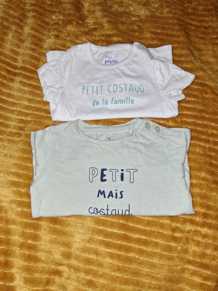 Lot 2 teeshirt 6 mois 68 cm Mes petits cailloux - photo numéro 1