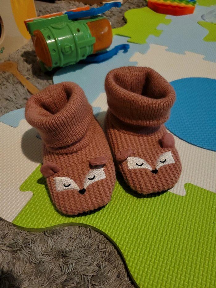 Chaussons renard fille tricot - photo numéro 4