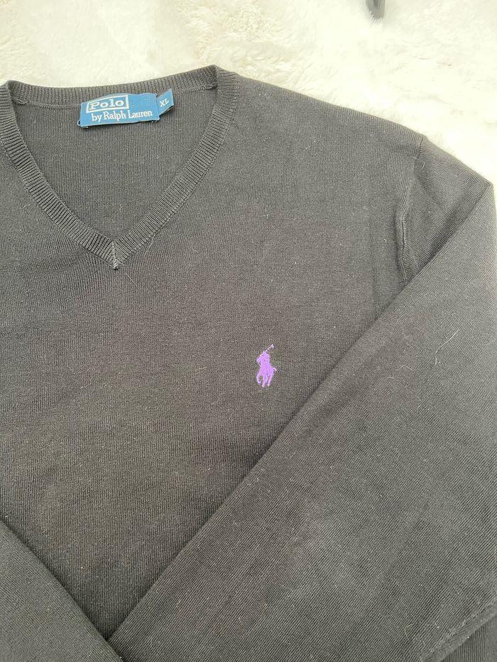 Pull Ralph Lauren noir avec logo violet taille XL - photo numéro 8