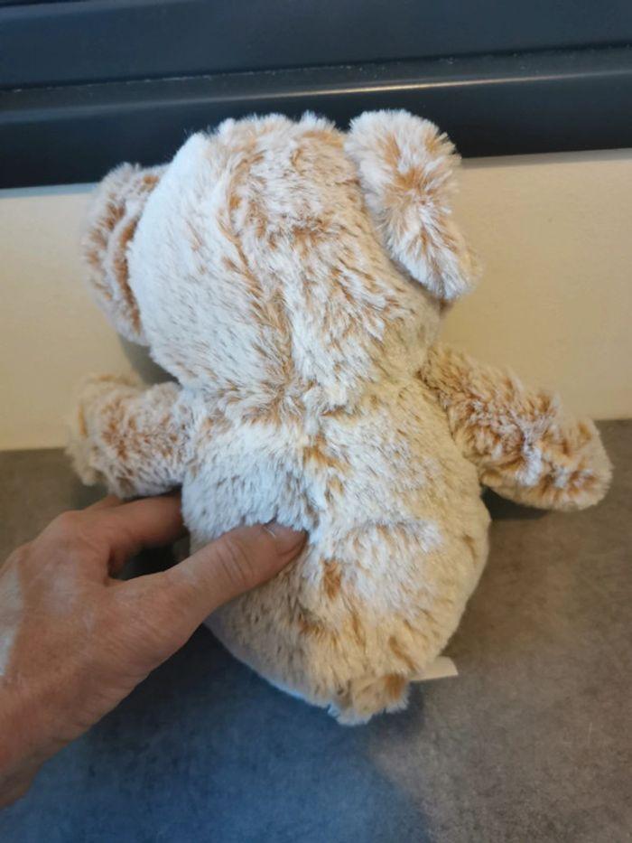 Peluche doudou ours nounours assis cravate à carreaux - photo numéro 2