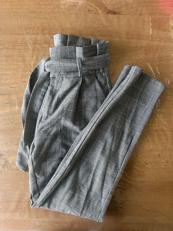 Pantalon à carreau paperbag - photo numéro 1