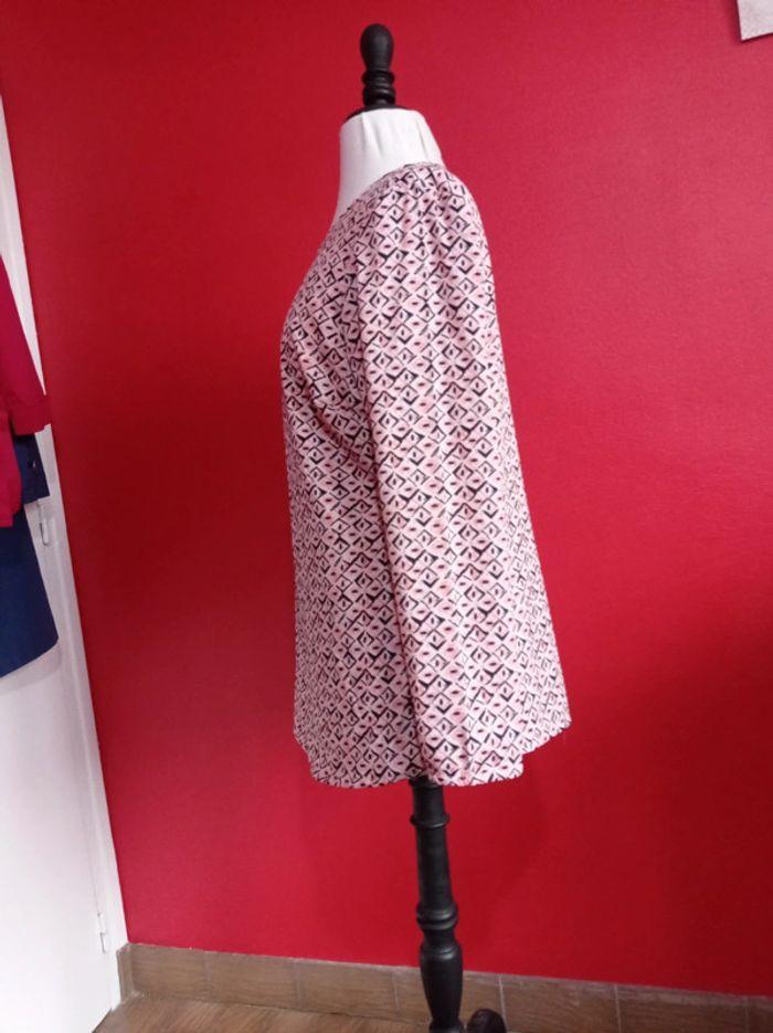 Blouse taille 42 Rose et noire Col Rond - photo numéro 5