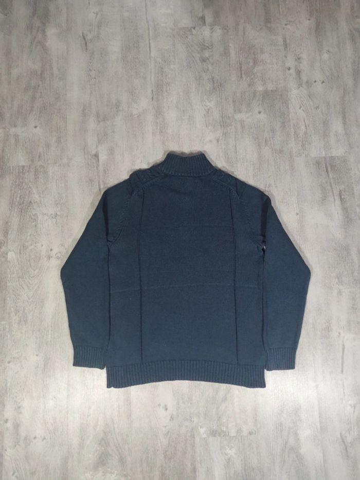 Pull Half Zip Torsadé Calvin Klein Bleu Marine Taille M Homme - photo numéro 7