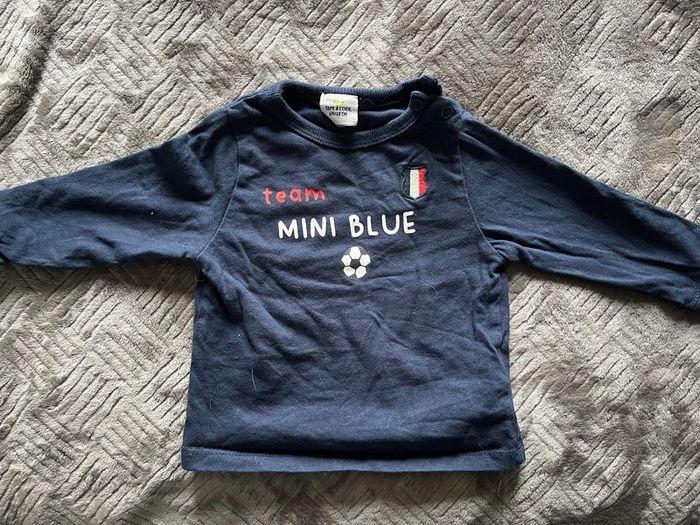 Tee shirt manches longues teams mini blue tape à l oeil - photo numéro 1