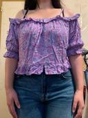 Blouse lilas motifs fleuris