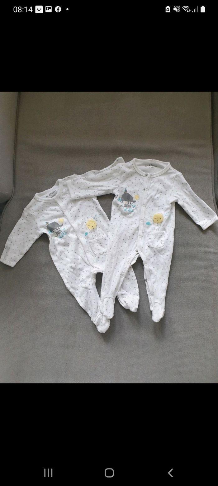 Lot de 2 pyjamas fins et neufs - 3 mois - photo numéro 1