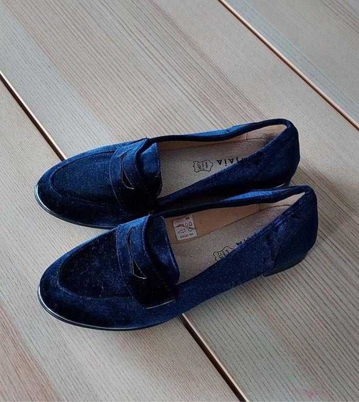 Mocassins bleu marine tissaia taille 40 - photo numéro 5