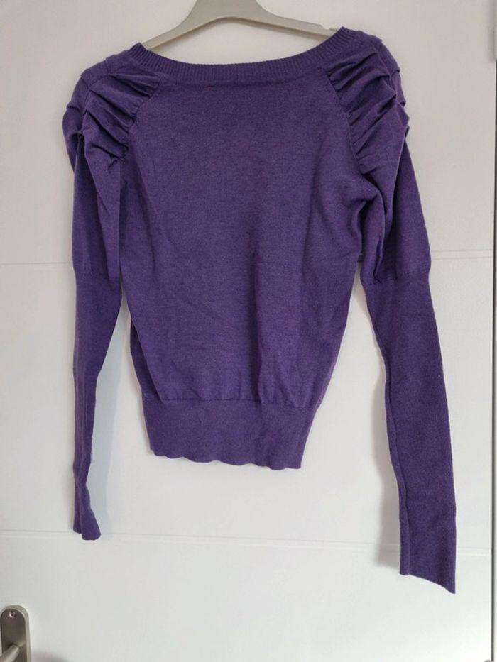 Pull col V Inconnu (violet), S / 36 / 8 - photo numéro 2