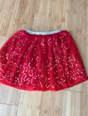 Jupe, paillettes rouge 2/3 ans