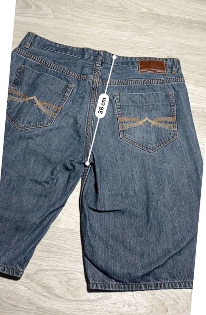 🩳 Short vintage brodé hip hop Ecko UNLTD en jean Bleu Taille 40 XL 🩳 - photo numéro 5