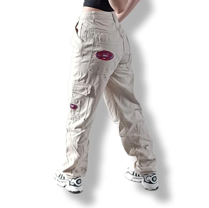 Pantalon cargo taille haute crème - photo numéro 1