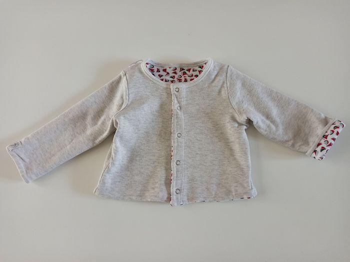 Cardigan mixte réversible / Petit bateau / 6M - photo numéro 4