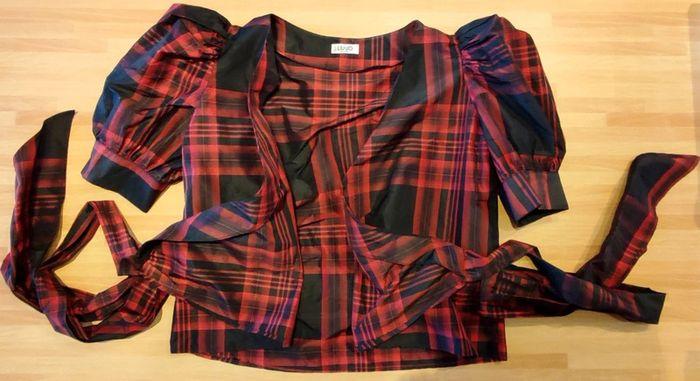 Blouse cache-cœur carreaux noir/rouge, liu-jo t.40/42 - photo numéro 7