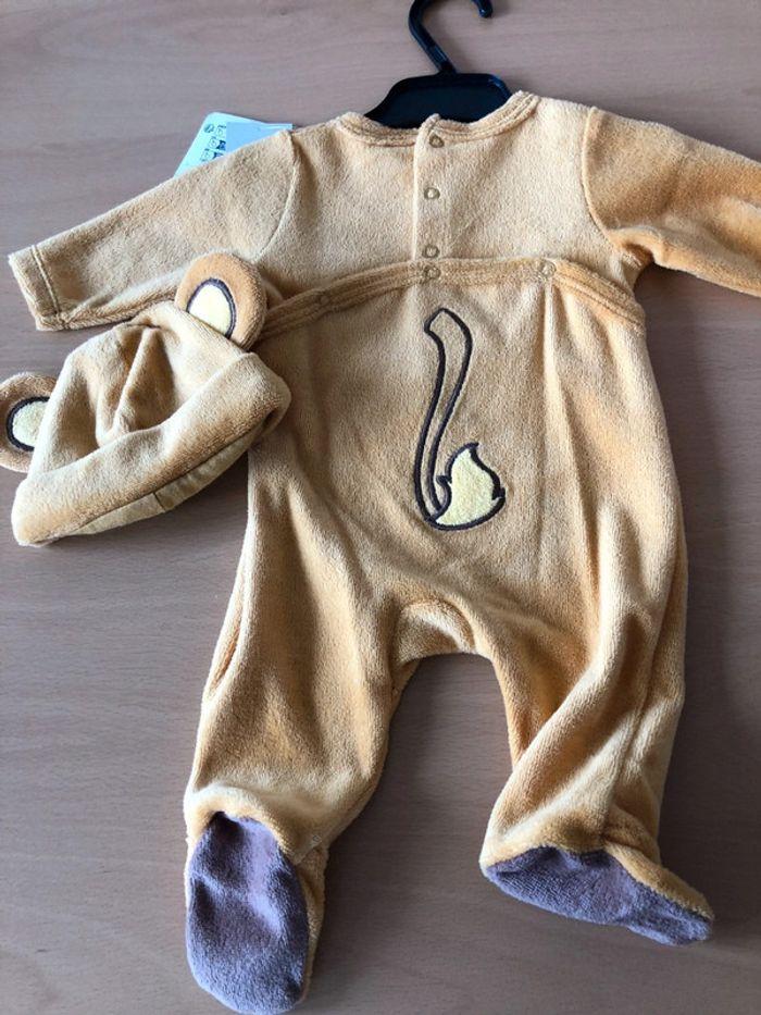 Pyjamas et chapeau disney lion 0 mois naissance en velours - photo numéro 4