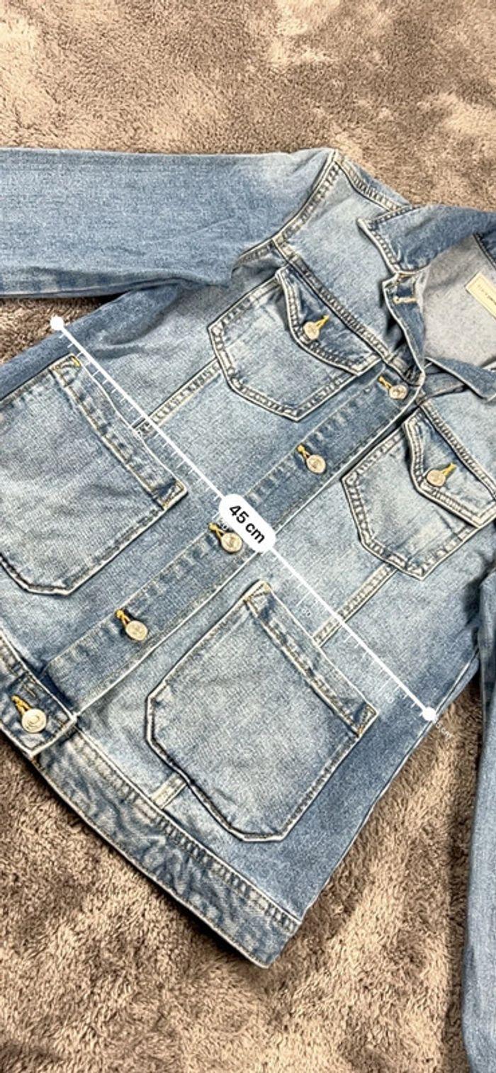 👕 Veste en Jeans vintage y2k Bleu Clair Taille XS 👕 - photo numéro 4