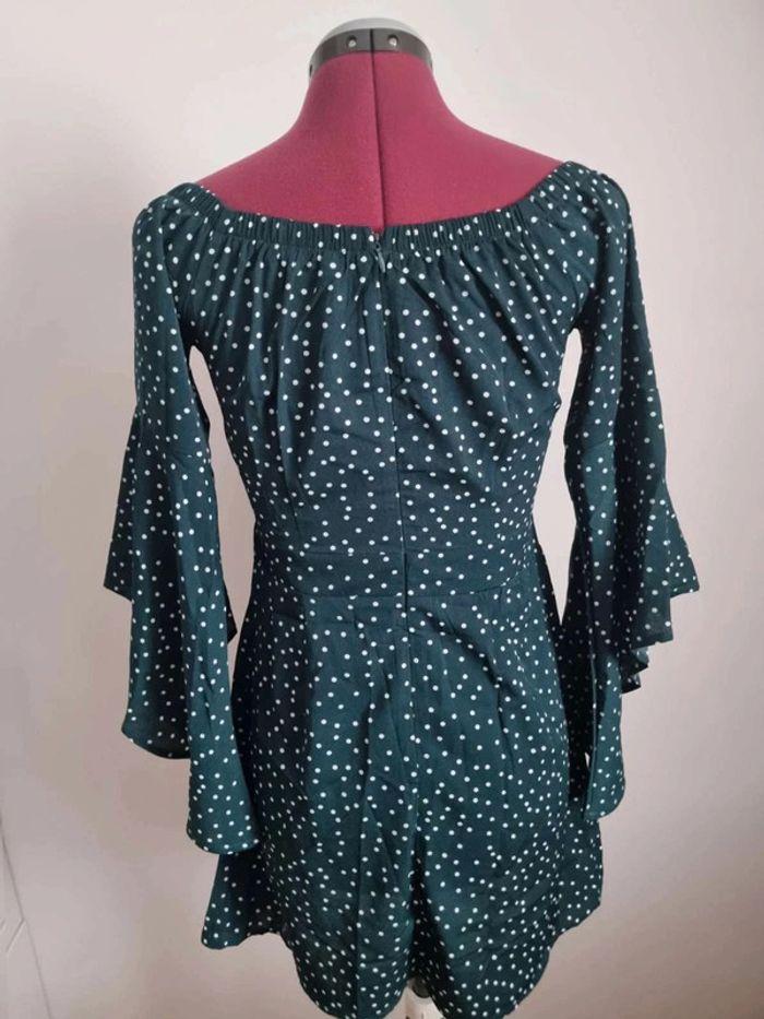 Robe verte  à pois manches  longues Shein taille  S - photo numéro 3