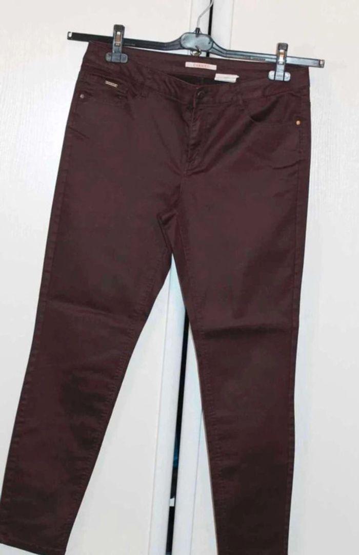 Pantalon huilé –  Bordeaux  –  Camaïeu  -  44 - photo numéro 1