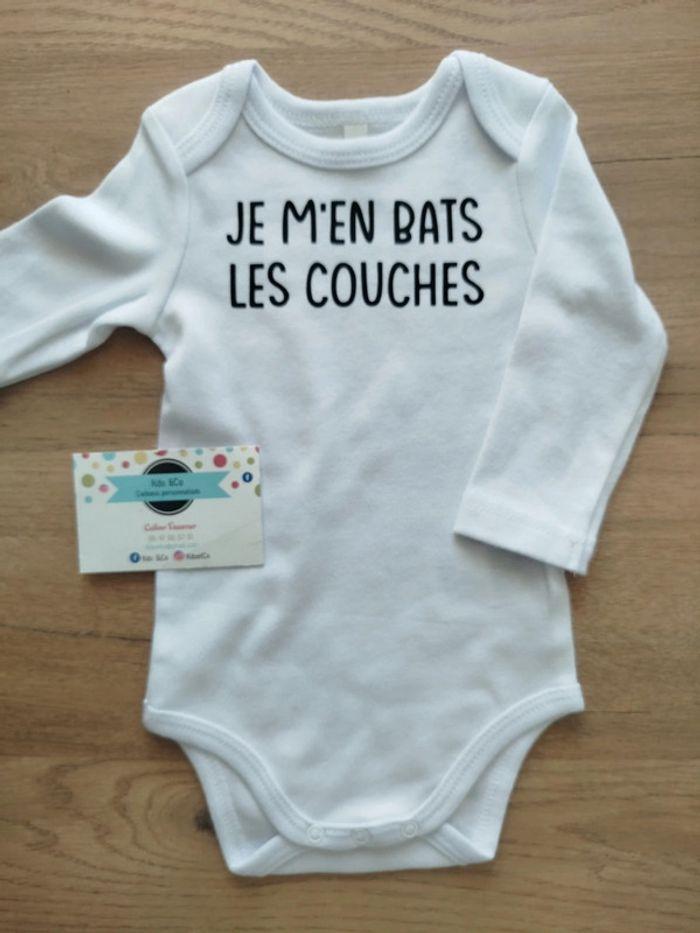 Body mixte humoristique je m'en bats les couches