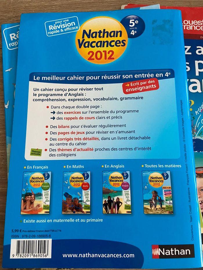 Lot de 3 carnets neuf Nathan vacances et ouest france - photo numéro 3