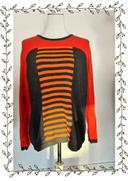 Pull vintage Christine Laure orange et gris Taille 5