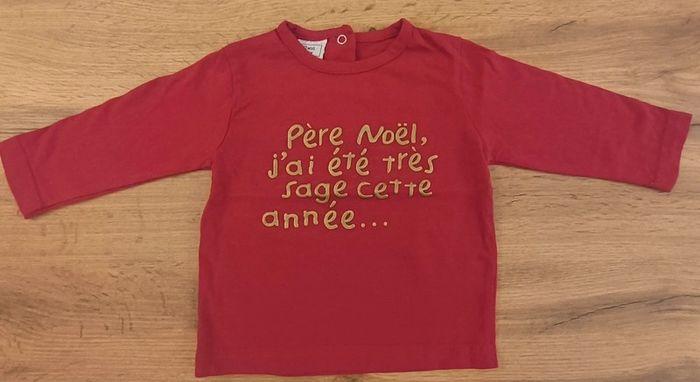 Tee shirt de Noël manches longues 12 mois fille - photo numéro 1