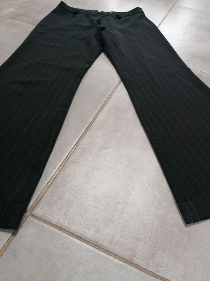 Pantalon noir rayures rouges taille 38 cache-cache - photo numéro 7