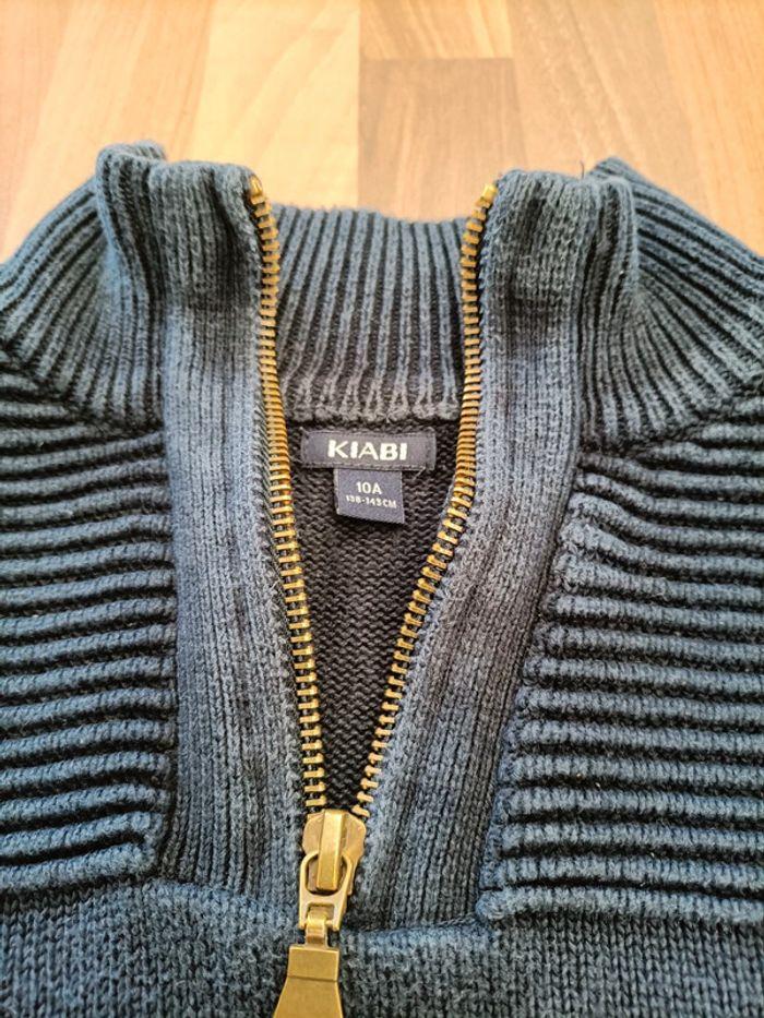 Pull bleu marine zippé 10 ans - photo numéro 5