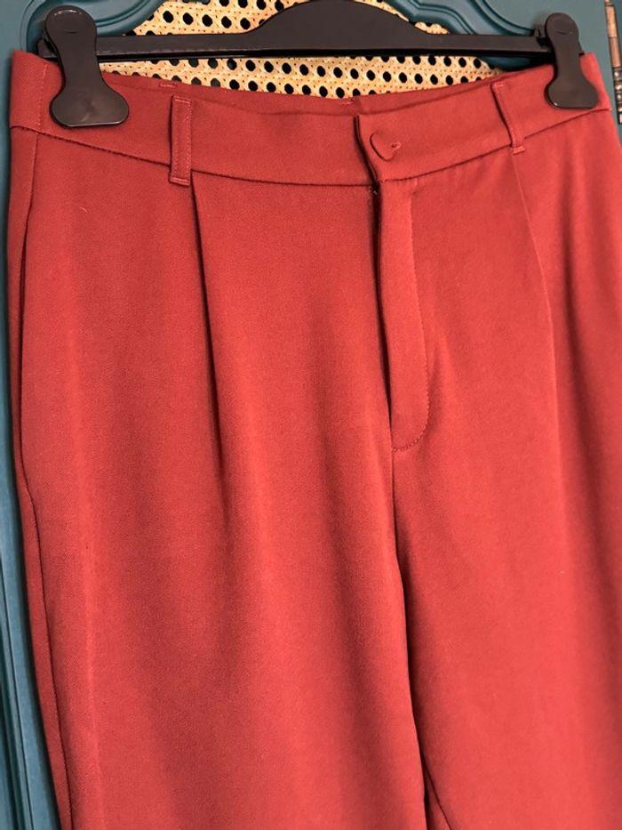 Pantalon carotte rouge Zara L - photo numéro 3