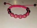 Bracelet shamballa macramé rose